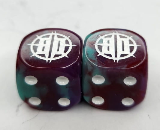 Both Down Dice 2024 - Blue and Purple